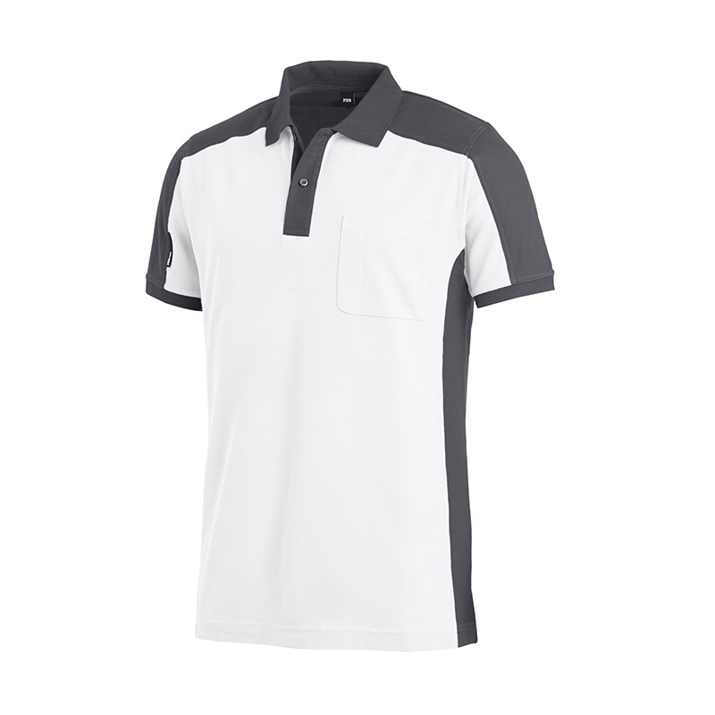 FHB KONRAD Polo-Shirt tweekleurig Wit-Antraciet - Witte Raaf Bedrijfskleding
